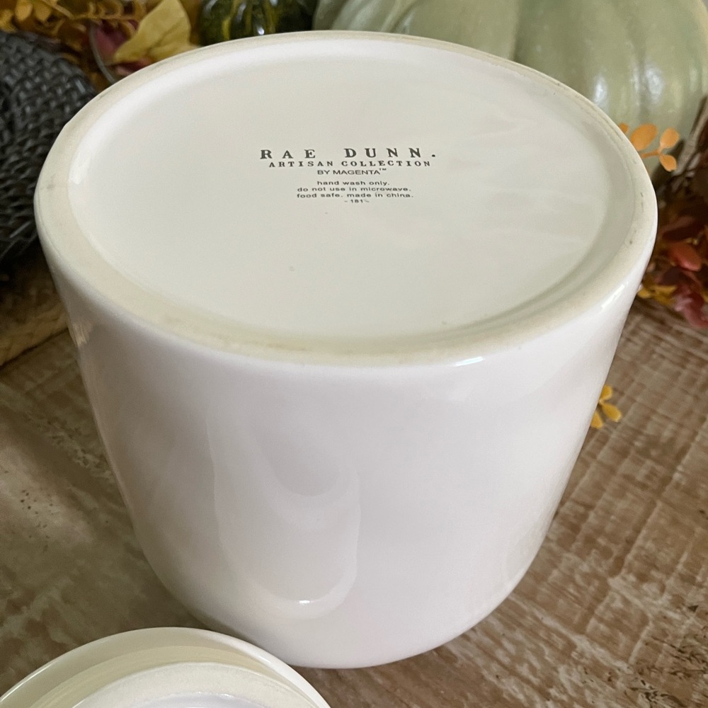 Rae Dunn White Ceramic ‘TREATS’ Canister with Rose Gold Lettering - Picture 7 of 8